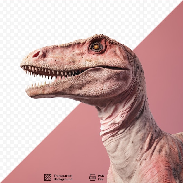 PSD misteriosa imagen de perfil de dinosaurio en vista lateral