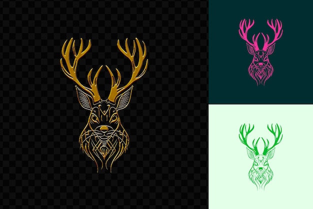 PSD misterioso jackalope tribe insignia logo con jackalope antl psd diseño vectorial concepto de arte creativo