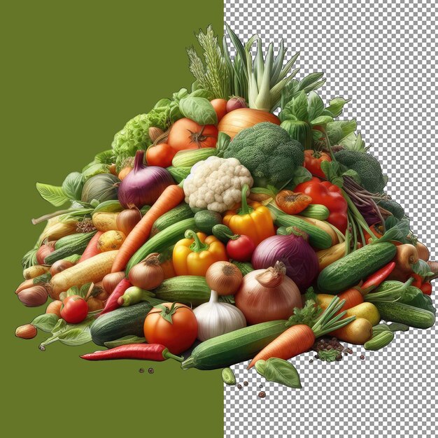 PSD mistura de vegetais crus frescos png