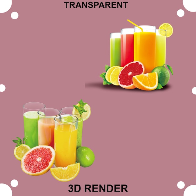 Misturar suco de frutas com fundo transparente