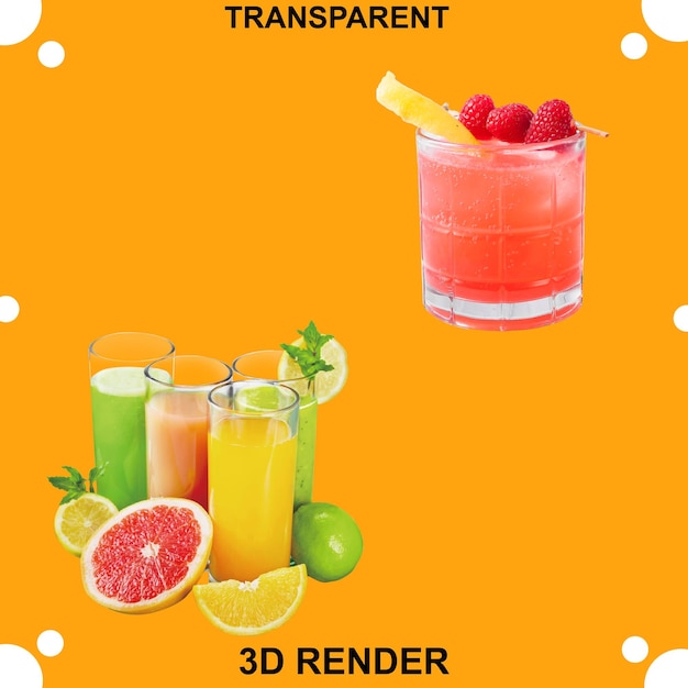 Misturar suco de frutas com fundo transparente