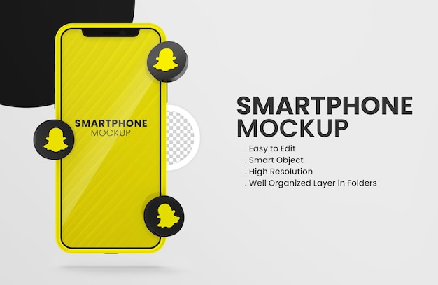 mit 3D-Render-Snapchat-Symbol Smartphone-Modell