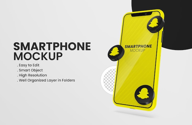 mit 3D-Render-Snapchat-Symbol Smartphone-Modell