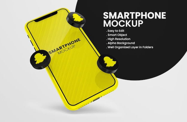 mit 3D-Render-Snapchat-Symbol Smartphone-Modell