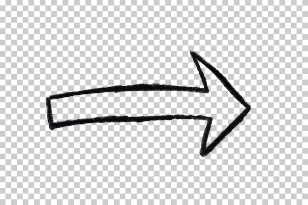 Mit der Hand gezeichnetes Rechtspfeil-Symbol