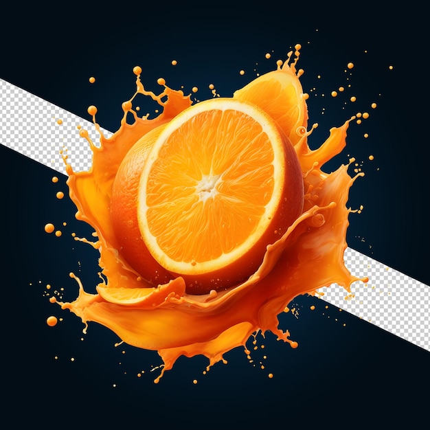 Mit orangen-splash frischem orangen-orangensaft, der von einer künstlichen intelligenz generiert wurde