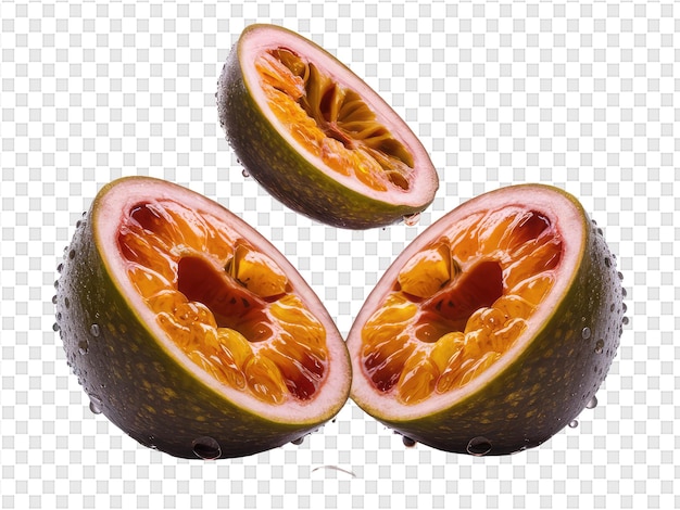 PSD la mitad de una papaya que se corta por la mitad