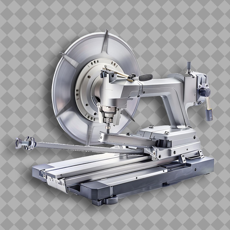 PSD miter saw con cuerpo de metal de plata una herramienta utilizada para hacer accu herramienta png en fondo limpio