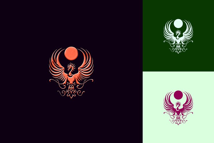 PSD mitología china mística con diseño tribal intrincado e inspirado en png diseños de iconos lunares