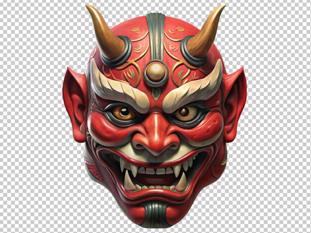 PSD mitologia japonesa oni diabo máscara de samurai