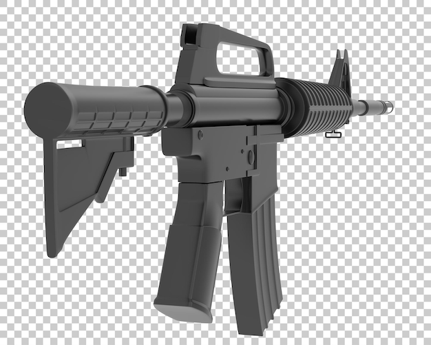 Mitrailleuse sur fond transparent illustration de rendu 3d
