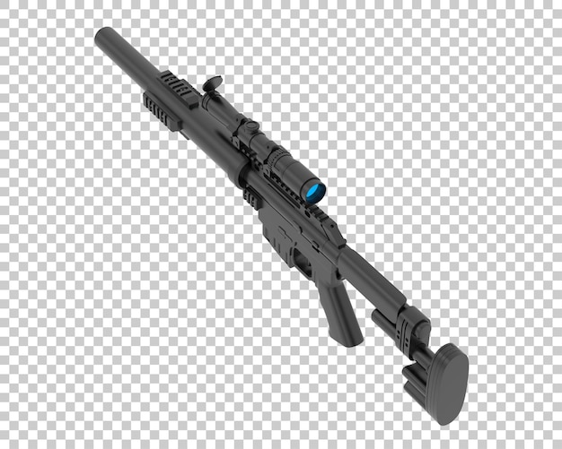 Mitrailleuse isolée sur fond transparent illustration de rendu 3d