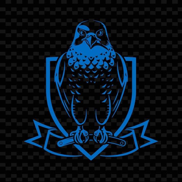 PSD mittelalterliches falconry club-logo mit peregrine und lure für deco creative tribal vector designs