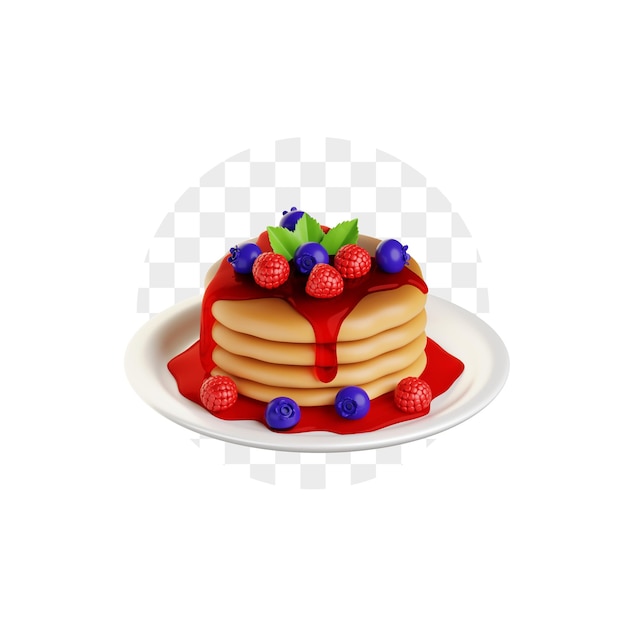 Mix Berry Pancakes Icon 3D (Icônimo em 3D)