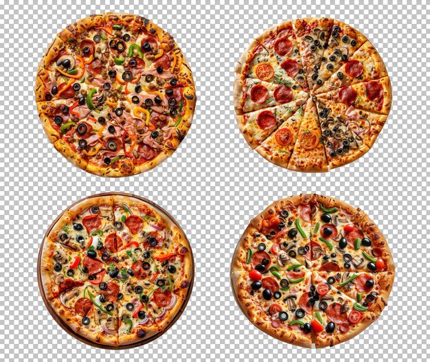 PSD mixed pizza fastfood collage