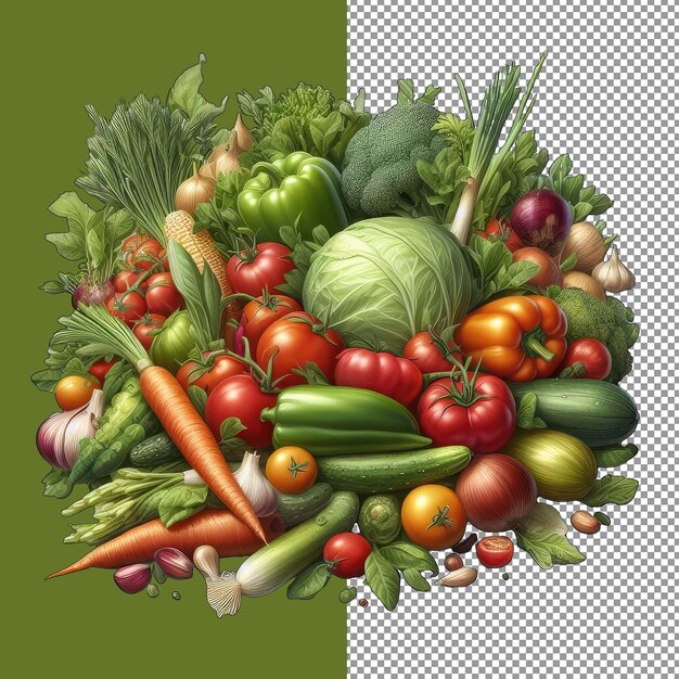 PSD mixture de légumes crus png