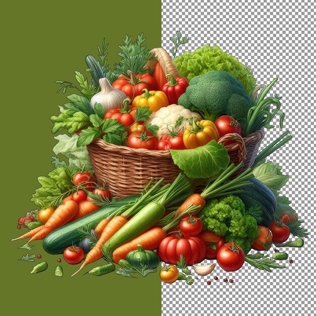 Mixture de légumes crus PNG