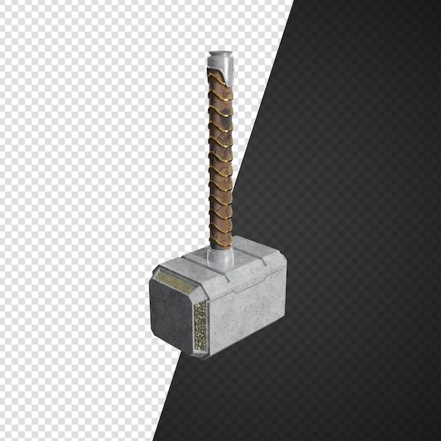 Mjolnir el martillo de Thor aislado render 3d