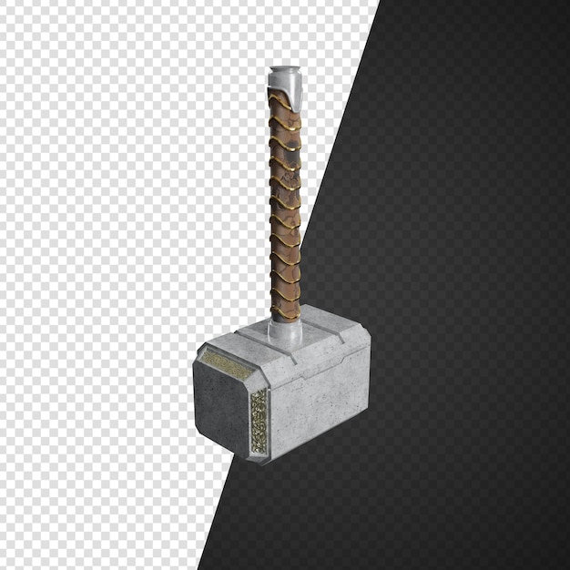 Mjolnir el martillo de thor aislado render 3d