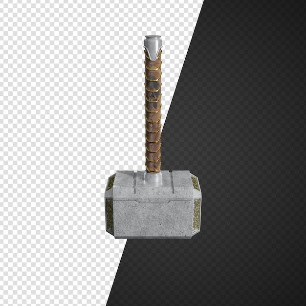 Mjolnir o martelo de Thor isolado renderização 3d