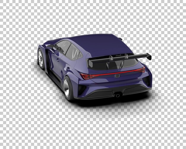 Mobil Balap Realistis diisolasi pada ilustrasi rendering 3D latar belakang