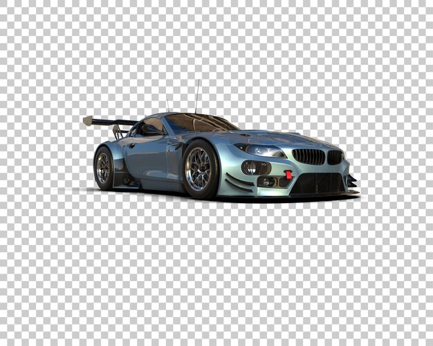 Mobil Balap Realistis diisolasi pada ilustrasi rendering 3D latar belakang