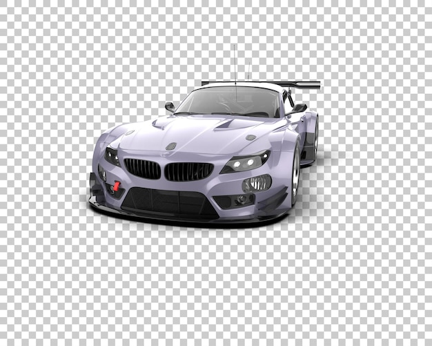 Mobil Balap Realistis diisolasi pada ilustrasi rendering 3D latar belakang