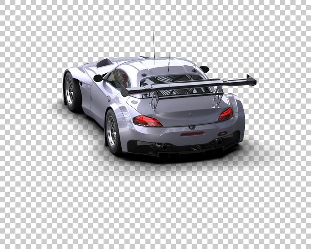Mobil Balap Realistis diisolasi pada ilustrasi rendering 3D latar belakang