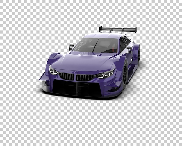 Mobil balap terisolasi di latar belakang ilustrasi render 3D