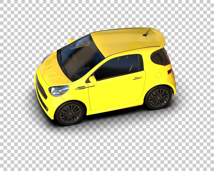 PSD mobil modern realistis yang diisolasi pada ilustrasi render latar belakang 3d