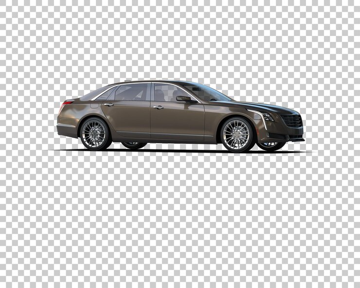 PSD mobil realistis diisolasi pada ilustrasi render 3d latar belakang