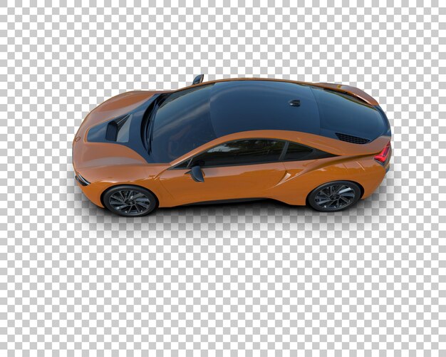 Mobil sport realistis yang diisolasi pada ilustrasi rendering 3D latar belakang