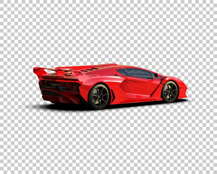 PSD mobil sport realistis yang diisolasi pada ilustrasi rendering 3d latar belakang