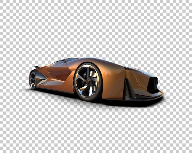 Mobil sport realistis yang diisolasi pada ilustrasi rendering 3D latar belakang