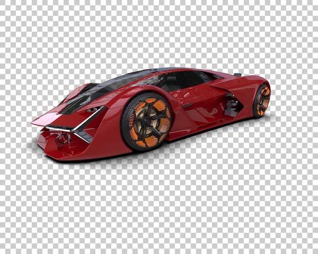 Mobil sport realistis yang diisolasi pada ilustrasi rendering 3D latar belakang