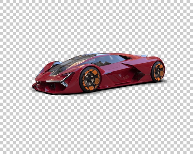Mobil sport realistis yang diisolasi pada ilustrasi rendering 3D latar belakang