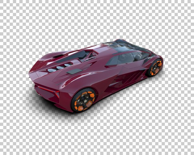 Mobil sport realistis yang diisolasi pada ilustrasi rendering 3D latar belakang
