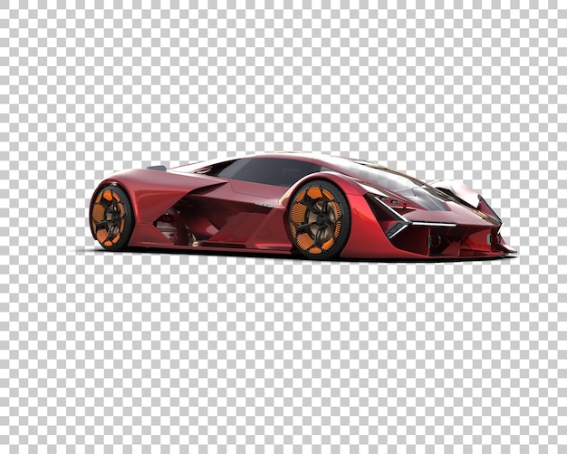 Mobil sport realistis yang diisolasi pada ilustrasi rendering 3D latar belakang