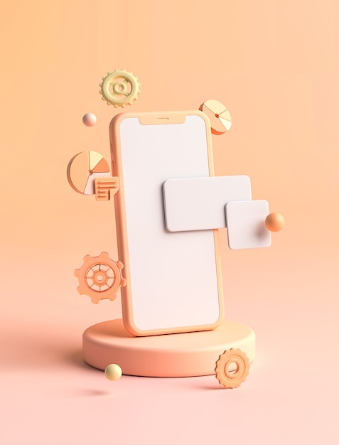 Mobile app 3d illustration 3d rendering