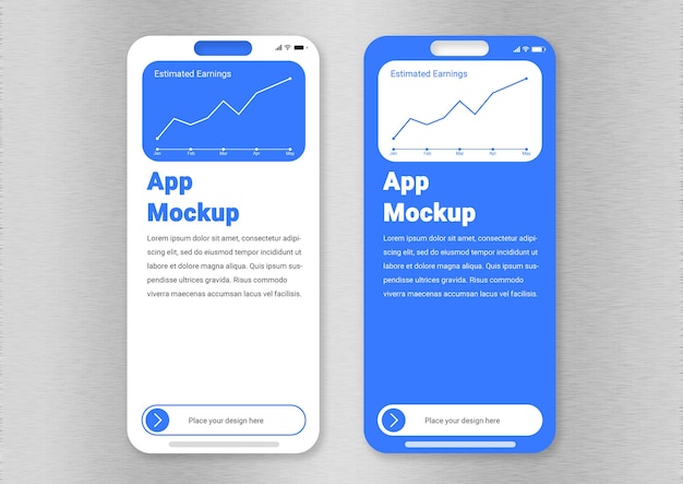 mobile app interface mockup on phone screen composition