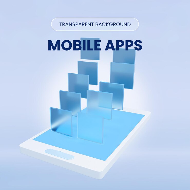 PSD mobile apps 3d-rendering-illustration