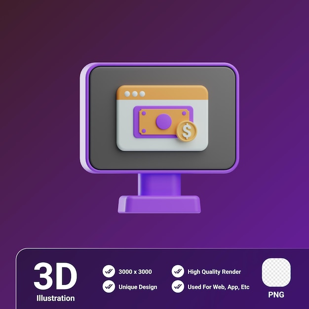 Mobile Banking online banking 3D'illustrazione