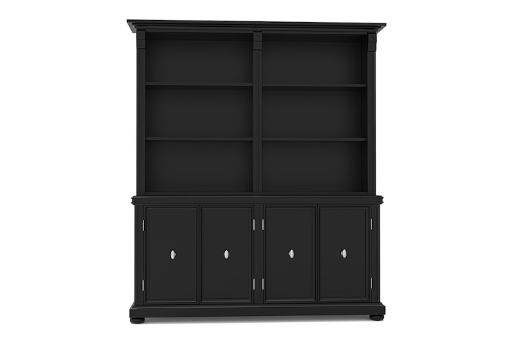 PSD mobile in legno nero moderno e classico isolato su sfondo bianco collezione di mobili