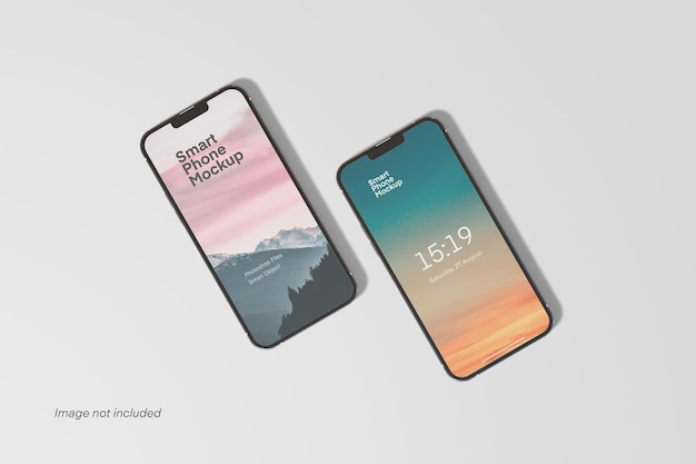 Mobile mockup-draufsicht