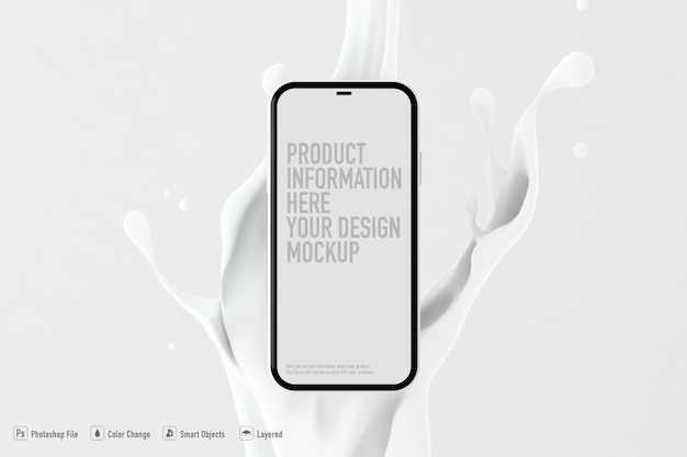 Mobile Mockup isoliert auf weißem Farbhintergrund 3D 3D IllustrationxA