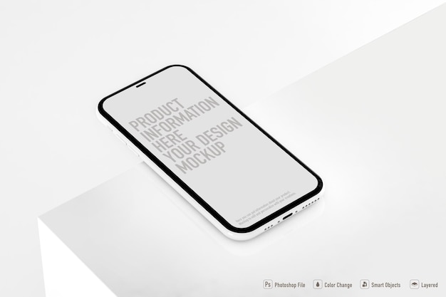 Mobile Mockup isoliert auf weißem Farbhintergrund 3D 3D IllustrationxA