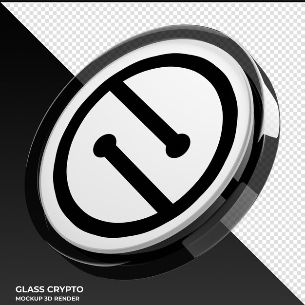 PSD mobilecoin mob glass crypto coin ilustración 3d