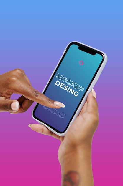 Mobiles, kostenloses kreatives Smartphone-Modell im PSD-Format