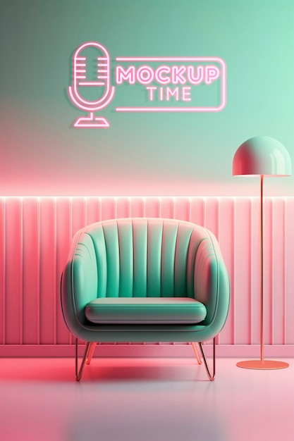 Mobili in modellazione a luce al neon
