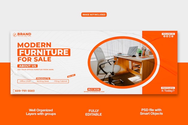 Mobili moderni in vendita Modello banner copertina Facebook